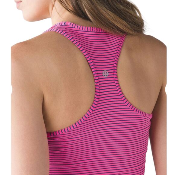 Lululemon Pink Striped Racerback Tank Women’s Athletic Top 6 - Picture 2 of 6